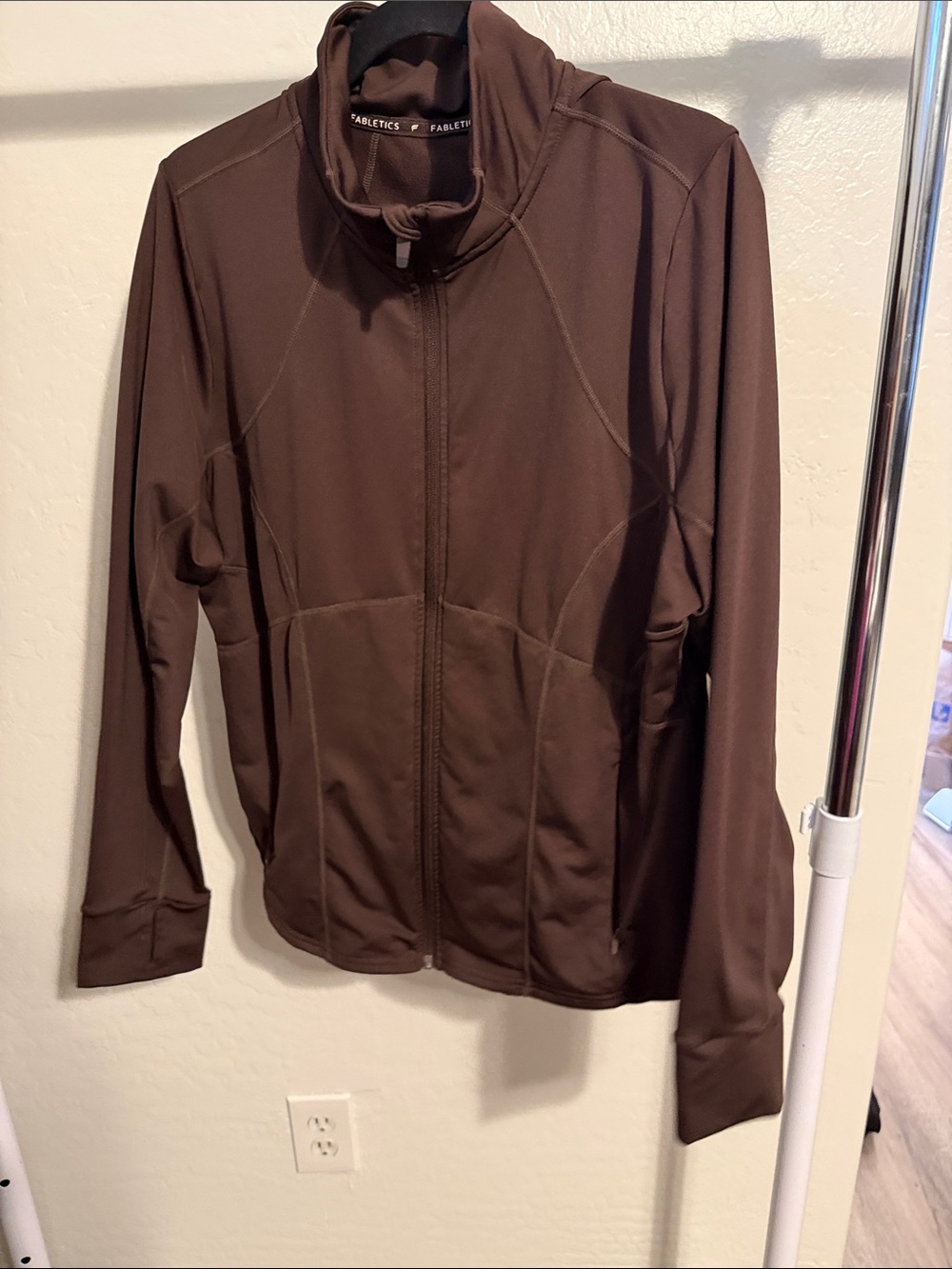 Fabletics Dark Brown Full-Zip Utility Jacket